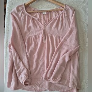 Vintage Boho Old Navy Pink Blouse